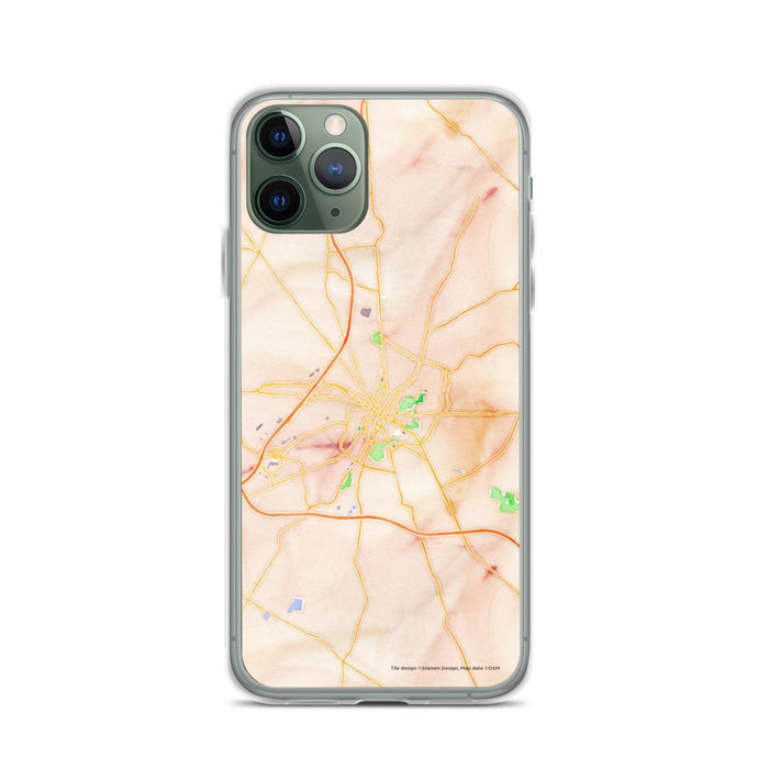 Custom iPhone 11 Pro Hagerstown Maryland Map Phone Case in Watercolor