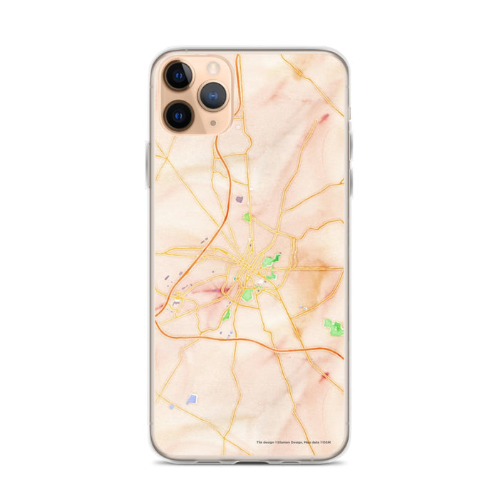 Custom iPhone 11 Pro Max Hagerstown Maryland Map Phone Case in Watercolor