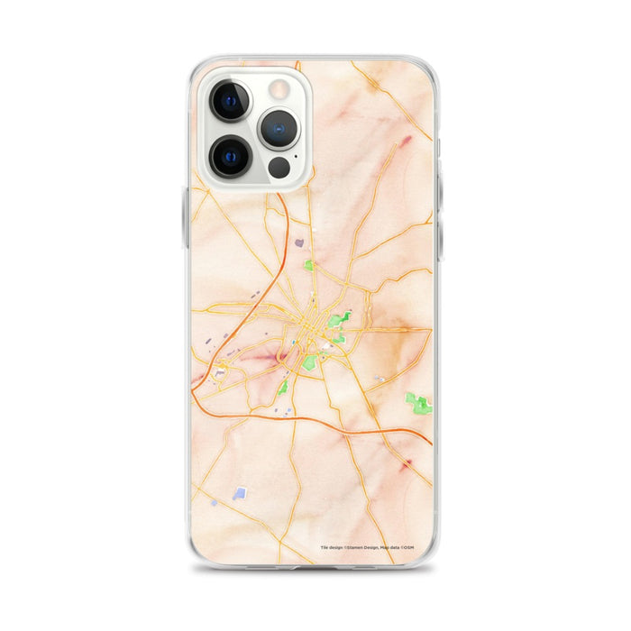 Custom iPhone 12 Pro Max Hagerstown Maryland Map Phone Case in Watercolor
