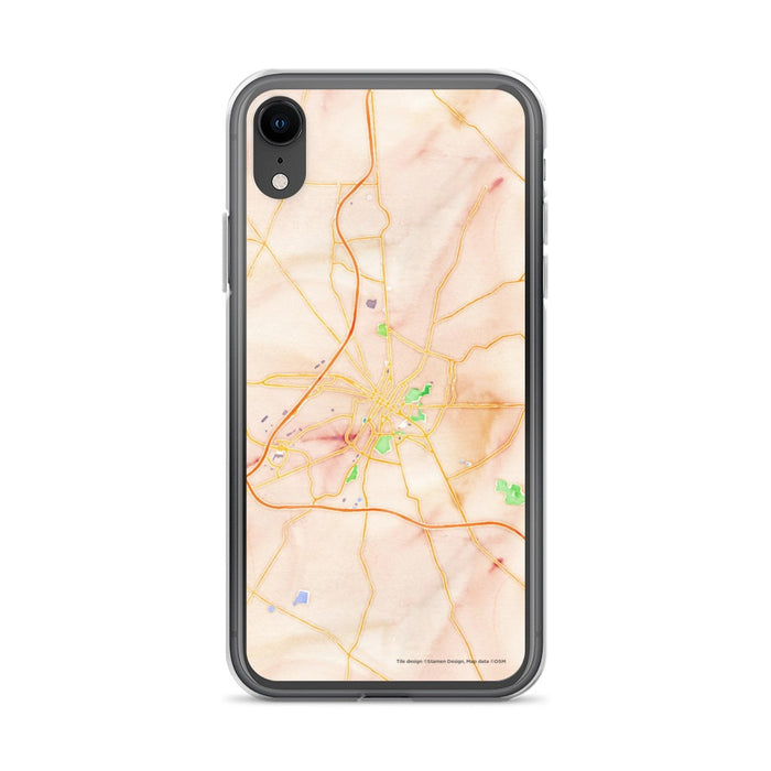 Custom iPhone XR Hagerstown Maryland Map Phone Case in Watercolor