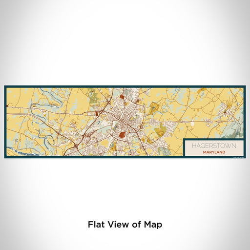 Flat View of Map Custom Hagerstown Maryland Map Enamel Mug in Woodblock