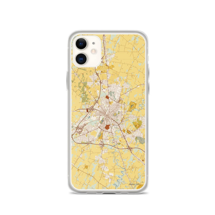 Custom iPhone 11 Hagerstown Maryland Map Phone Case in Woodblock