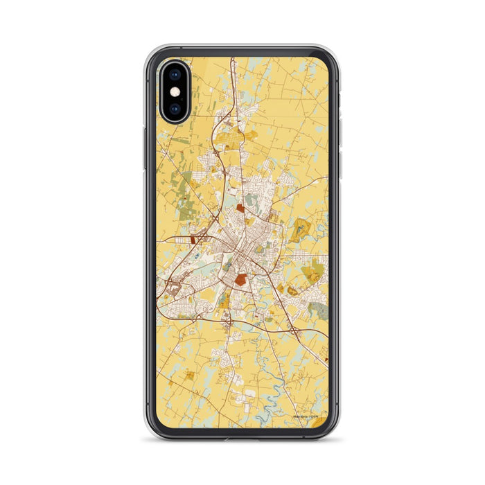 Custom iPhone XS Max Hagerstown Maryland Map Phone Case in Woodblock