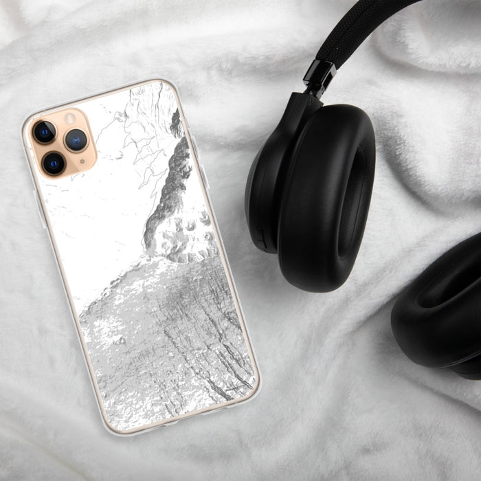 Custom Haleakala Hawaii Map Phone Case in Classic on Table with Black Headphones