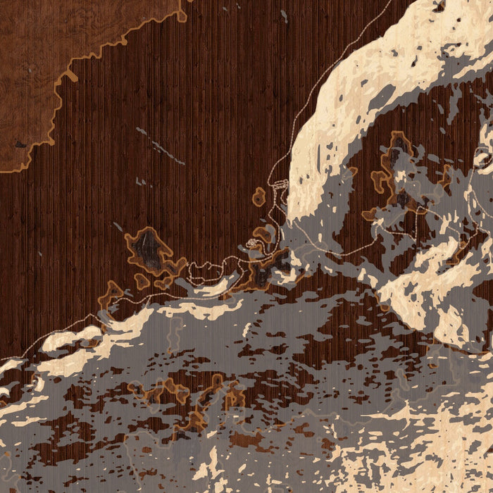 Haleakala Hawaii Map Print in Ember Style Zoomed In Close Up Showing Details
