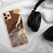 Custom Haleakala Hawaii Map Phone Case in Ember on Table with Black Headphones