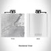 Rendered View of Haleakalā Hawaii Map Engraving on 6oz Stainless Steel Flask in White