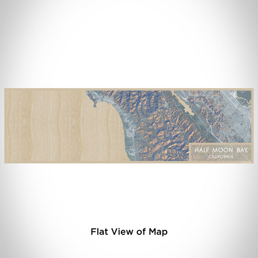 Flat View of Map Custom Half Moon Bay California Map Enamel Mug in Afternoon
