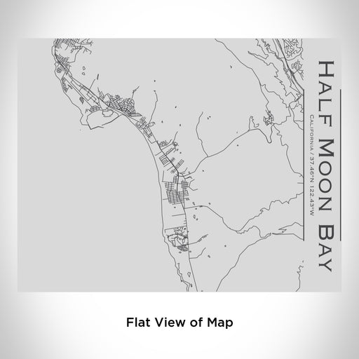 Rendered View of Half Moon Bay California Map Engraving on 20oz Stainless Steel Insulated Bottle with Bamboo Top