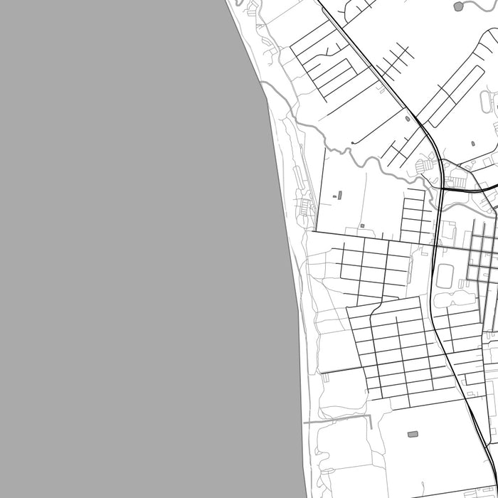 Half Moon Bay California Map Print in Classic Style Zoomed In Close Up Showing Details