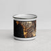 Front View Custom Half Moon Bay California Map Enamel Mug in Ember