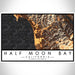 Half Moon Bay California Map Print Landscape Orientation in Ember Style With Shaded Background