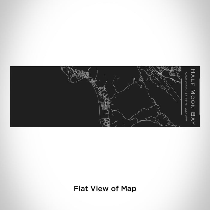 Rendered View of Half Moon Bay California Map Engraving on 10oz Stainless Steel Insulated Cup with Sliding Lid in Black