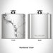 Rendered View of Half Moon Bay California Map Engraving on 6oz Stainless Steel Flask