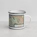 Right View Custom Half Moon Bay California Map Enamel Mug in Woodblock