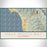 Half Moon Bay California Map Print Landscape Orientation in Woodblock Style With Shaded Background