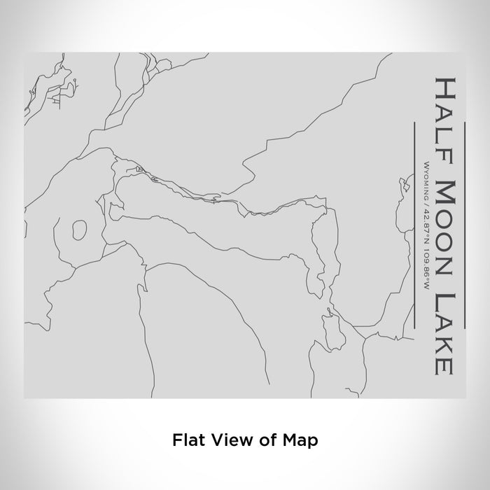Rendered View of Half Moon Lake Wyoming Map Engraving on 20oz Stainless Steel Insulated Bottle with Bamboo Top