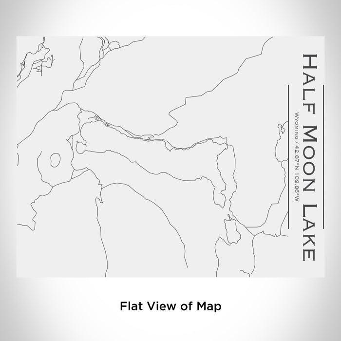 Rendered View of Half Moon Lake Wyoming Map Engraving on 20oz Stainless Steel Insulated Bottle with Bamboo Top in White