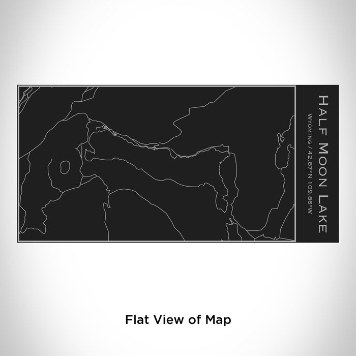 Rendered View of Half Moon Lake Wyoming Map Engraving on 17oz Stainless Steel Insulated Cola Bottle in Black