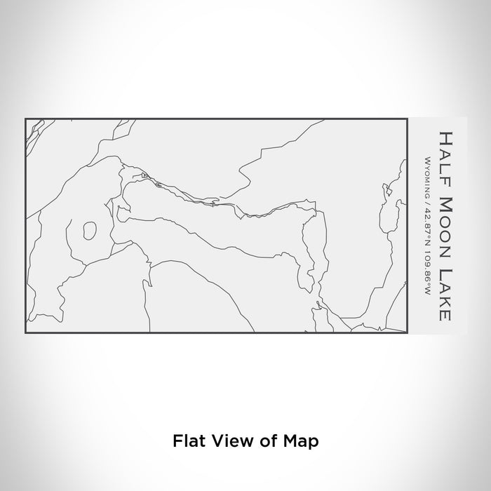 Rendered View of Half Moon Lake Wyoming Map Engraving on 17oz Stainless Steel Insulated Cola Bottle in White