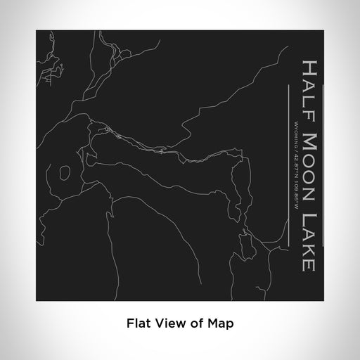 Rendered View of Half Moon Lake Wyoming Map Engraving on 17oz Stainless Steel Insulated Tumbler in Black