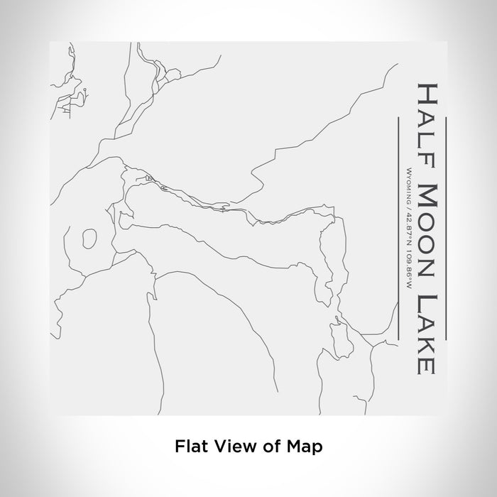 Rendered View of Half Moon Lake Wyoming Map Engraving on 17oz Stainless Steel Insulated Tumbler in White