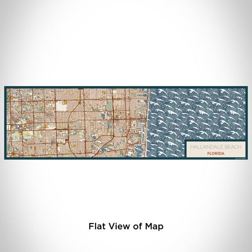 Flat View of Map Custom Hallandale Beach Florida Map Enamel Mug in Woodblock