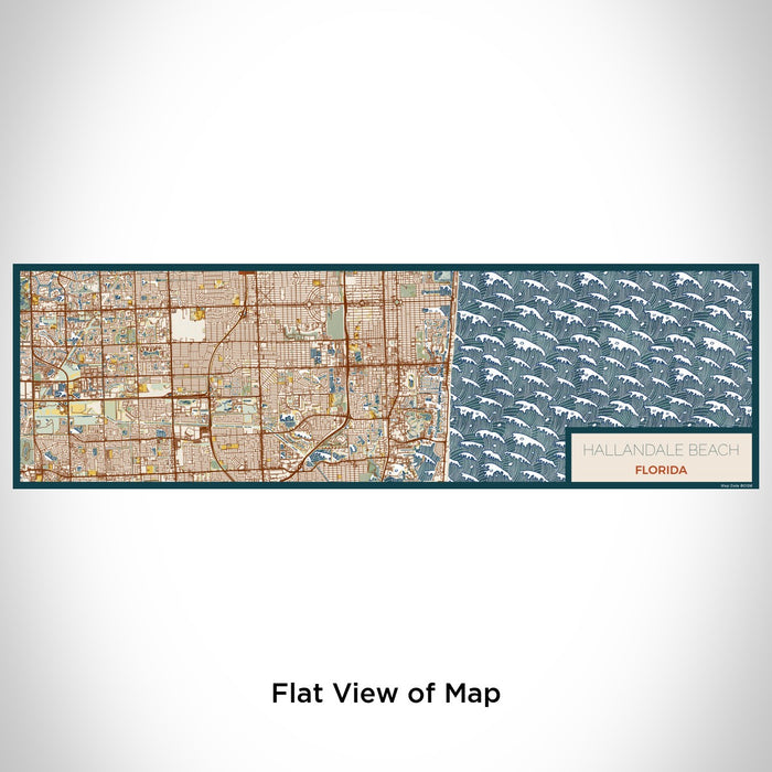 Flat View of Map Custom Hallandale Beach Florida Map Enamel Mug in Woodblock