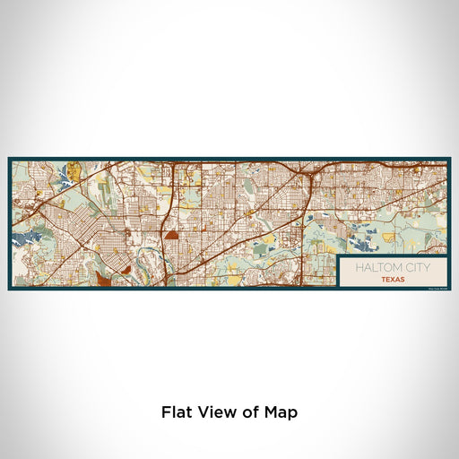 Flat View of Map Custom Haltom City Texas Map Enamel Mug in Woodblock