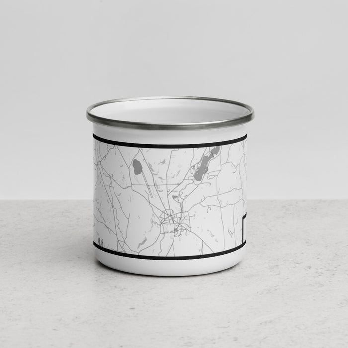 Front View Custom Hamilton New York Map Enamel Mug in Classic