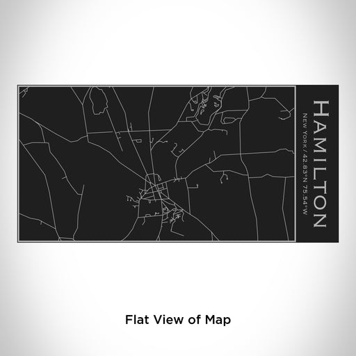 Rendered View of Hamilton New York Map Engraving on 17oz Stainless Steel Insulated Cola Bottle in Black