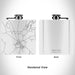 Rendered View of Hamilton New York Map Engraving on 6oz Stainless Steel Flask in White