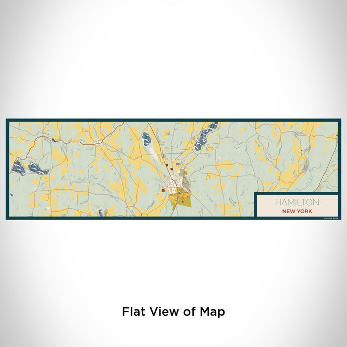 Flat View of Map Custom Hamilton New York Map Enamel Mug in Woodblock