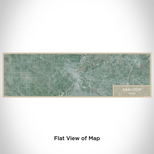 Flat View of Map Custom Hamilton Ohio Map Enamel Mug in Afternoon