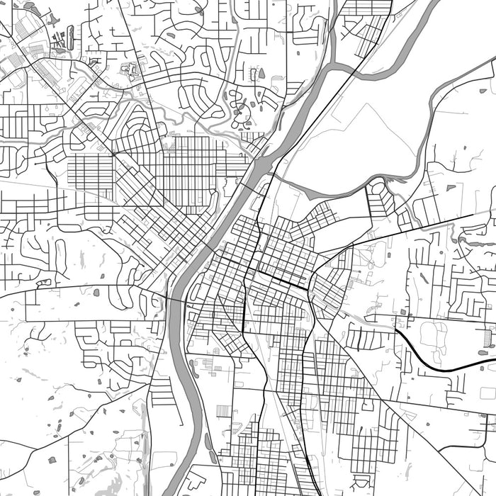 Hamilton Ohio Map Print in Classic Style Zoomed In Close Up Showing Details
