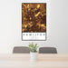 24x36 Hamilton Ohio Map Print Portrait Orientation in Ember Style Behind 2 Chairs Table and Potted Plant