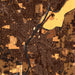 Hamilton Ohio Map Print in Ember Style Zoomed In Close Up Showing Details