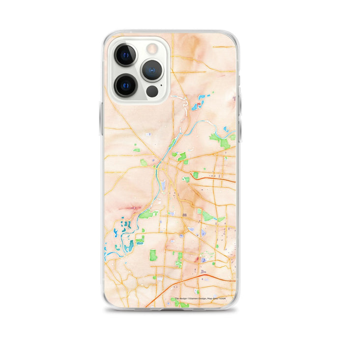 Custom Hamilton Ohio Map iPhone 12 Pro Max Phone Case in Watercolor