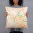 Person holding 18x18 Custom Hamilton Ohio Map Throw Pillow in Watercolor