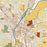 Hamilton Ohio Map Print in Woodblock Style Zoomed In Close Up Showing Details