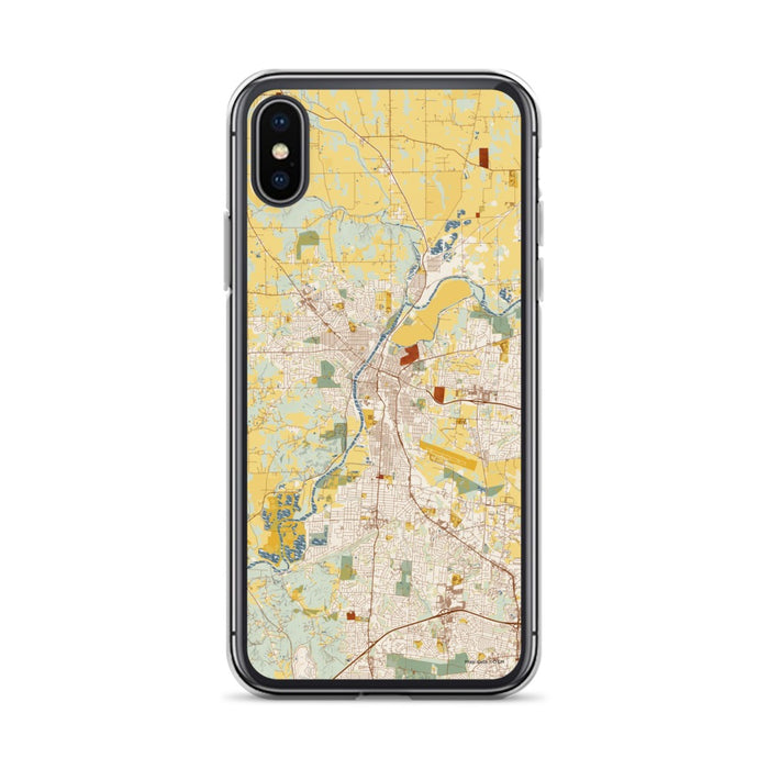 Custom Hamilton Ohio Map Phone Case in Woodblock