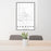 24x36 Hammond Louisiana Map Print Portrait Orientation in Classic Style Behind 2 Chairs Table and Potted Plant