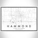 Hammond Louisiana Map Print Landscape Orientation in Classic Style With Shaded Background