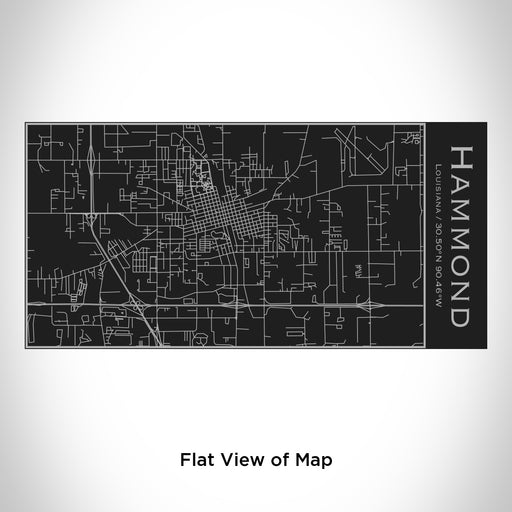 Rendered View of Hammond Louisiana Map Engraving on 17oz Stainless Steel Insulated Cola Bottle in Black