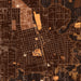 Hammond Louisiana Map Print in Ember Style Zoomed In Close Up Showing Details