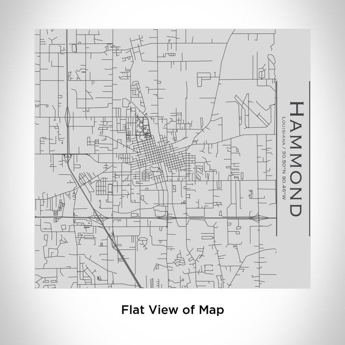 Rendered View of Hammond Louisiana Map Engraving on 17oz Stainless Steel Insulated Tumbler
