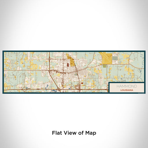 Flat View of Map Custom Hammond Louisiana Map Enamel Mug in Woodblock