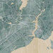Hampton Virginia Map Print in Afternoon Style Zoomed In Close Up Showing Details