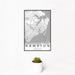 12x18 Hampton Virginia Map Print Portrait Orientation in Classic Style With Small Cactus Plant in White Planter