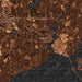 Hampton Virginia Map Print in Ember Style Zoomed In Close Up Showing Details